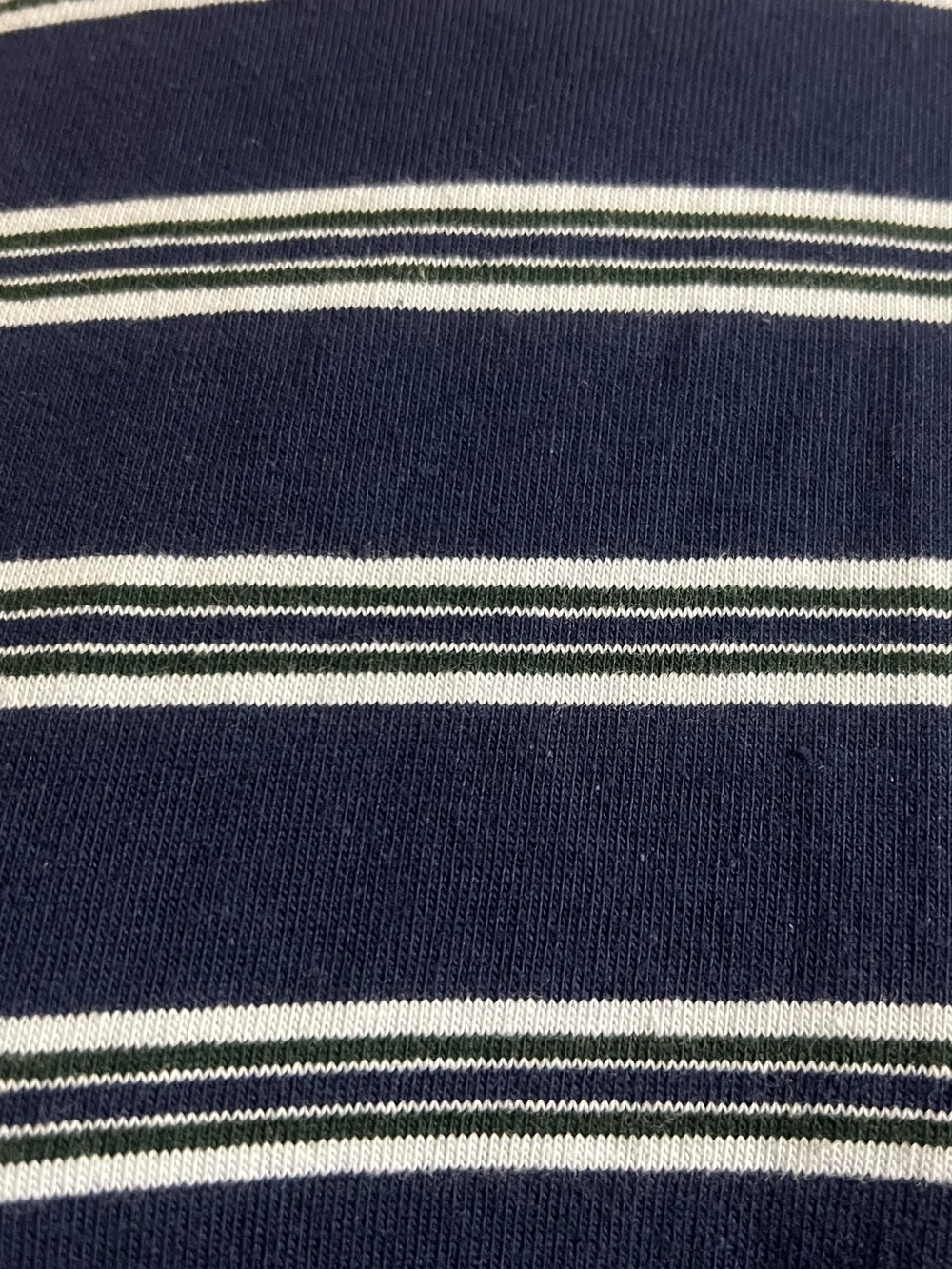 Parke Striped Cotton T-Shirt Navy/Green Size M - Picture 4 of 7